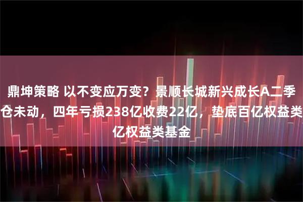 鼎坤策略 以不变应万变?景顺长城新兴成长A二季度持仓未动,四年亏损238亿收费22亿,垫底百亿权益类基金